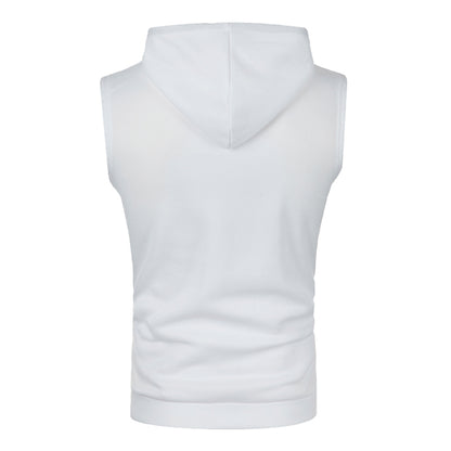 Mens Sleeveless Hoodies Fashion Casual Hooded Sweatshirt Men Bodybuilding Tank Top Sporting Shirt Waistcoat Vest Gym