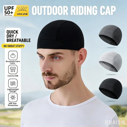 Summer Thin Breathable Mesh Skull Beanie Cap Sweat Absorbent Sport Cap Under Helmet Liner Moisture Wicking Quick Dry Cycling Hat