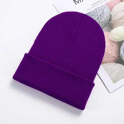 Acrylic Beanie Cap for Adult Winter Women Men Plain Skullies Beanie Hats Custom Logo Knitted Hats SKullies Skullcap