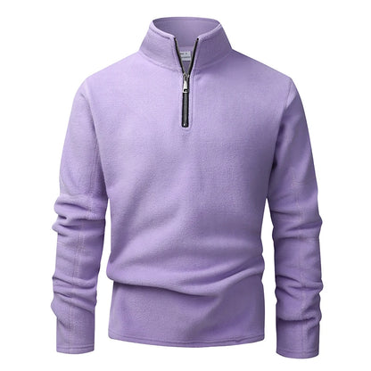 Men's Hoodies Sweatshirts Thicken Warm Fleece Tracksuit for Men Zipper Neck Pullover Men's Winter Clothing Soft Shell Men Hoodie