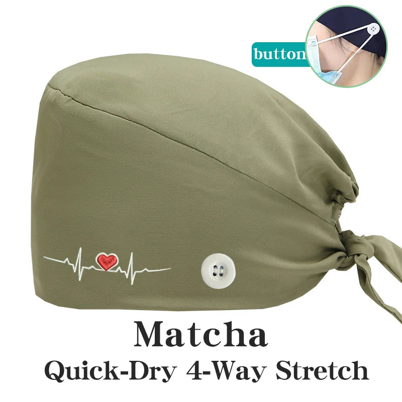 ECG Embroider Working Hats for Man Woman Pet TOOTH Clinic Scrub Caps Quick Dry Breathable Dentist Cap MSG-03