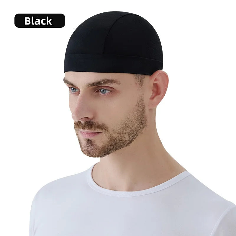 Summer Thin Breathable Mesh Skull Beanie Cap Sweat Absorbent Sport Cap Under Helmet Liner Moisture Wicking Quick Dry Cycling Hat