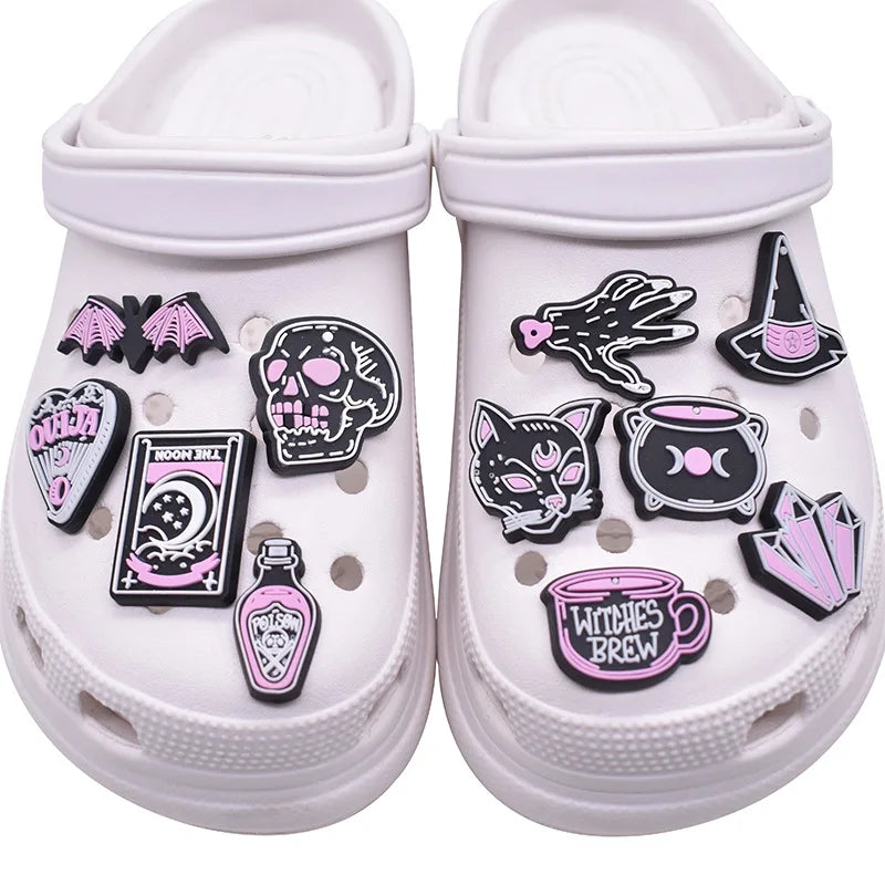 Magic Halloween Day PVC shoe Charms Slippers Buckle combination Fit Wristbands accessories Decoration Bands gift unisex party