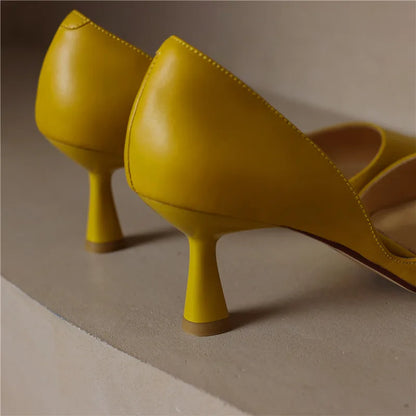 FEDONAS Basic Women Pumps Spring Summer Dress Office Ladies Pointed Toe Thin Heels Genuine Leather Shoes Woman Fashion Elegant