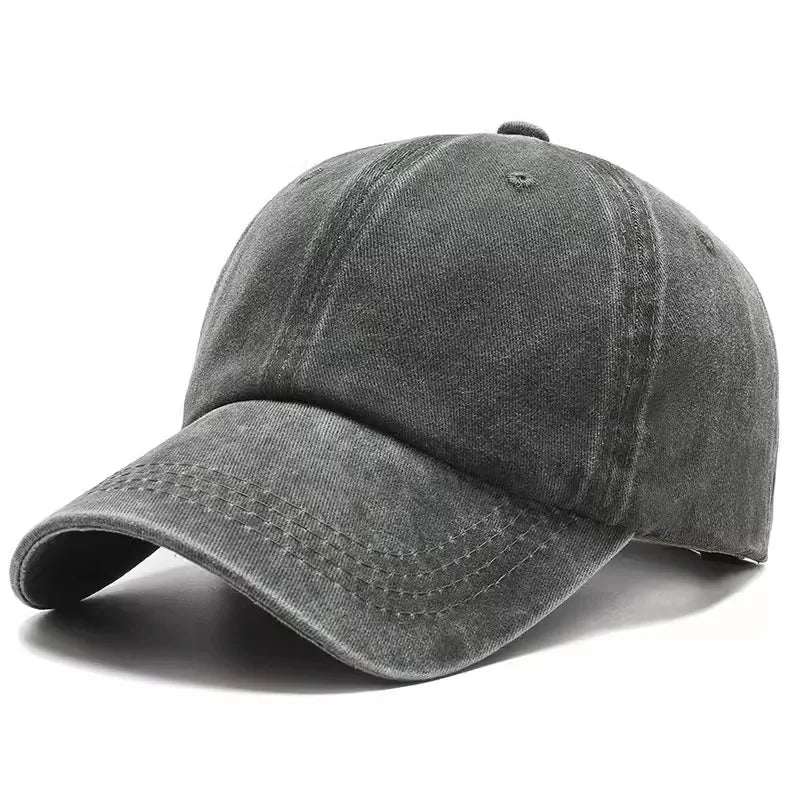 Baseball cap, women's artistic retro outdoor Japanese soft top, summer distressed men's washed cotton duckbill cap