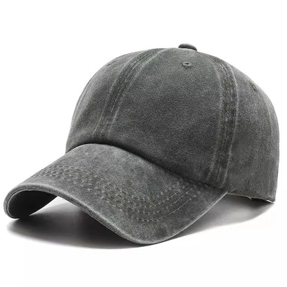 Baseball cap, women's artistic retro outdoor Japanese soft top, summer distressed men's washed cotton duckbill cap