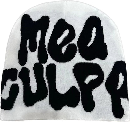 Mea Culpas Beanies Hats For Women Men Autumn Winter Fashion Printed Wool Acrylic Knitted Caps Bonnet Kpop Elastic Skullies Hat