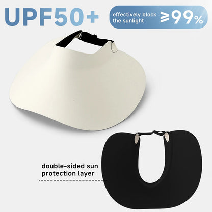 Women's Sun Top Hat with UV Protection, Seamless One-Piece Visor, Wide Brim for Full Shade, Hollow Top Sun Cap