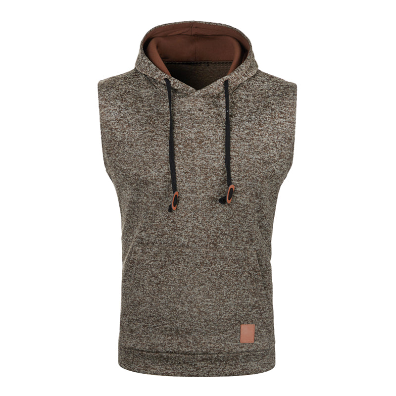 Mens Sleeveless Hoodies Fashion Casual Hooded Sweatshirt Men Bodybuilding Tank Top Sporting Shirt Waistcoat Vest Gym