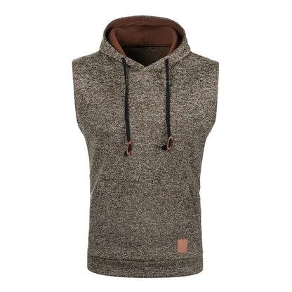 Mens Sleeveless Hoodies Fashion Casual Hooded Sweatshirt Men Bodybuilding Tank Top Sporting Shirt Waistcoat Vest Gym