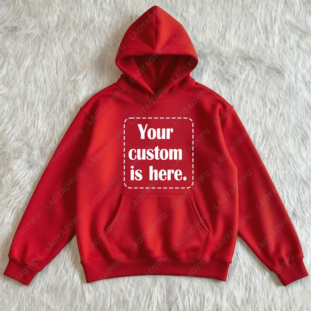 2026 Student Casual Custom Printed Text DIY Hoodie Customized Personalized Hoody Custom Hoodies Text Sweatshirt Clothes