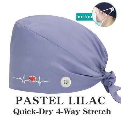 ECG Embroider Working Hats for Man Woman Pet TOOTH Clinic Scrub Caps Quick Dry Breathable Dentist Cap MSG-03