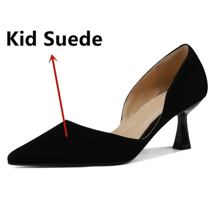 FEDONAS Basic Women Pumps Spring Summer Dress Office Ladies Pointed Toe Thin Heels Genuine Leather Shoes Woman Fashion Elegant