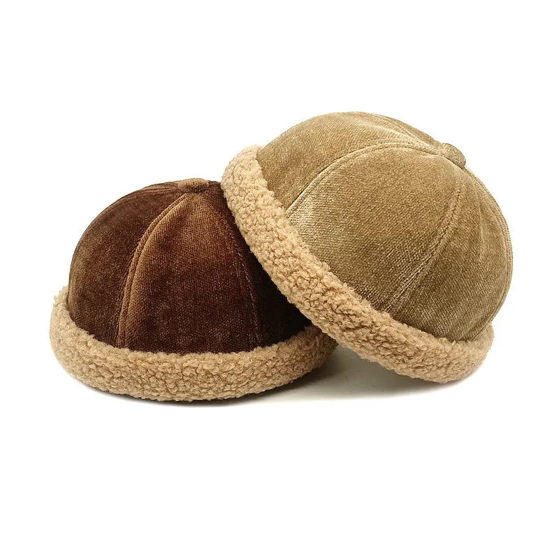 2026 Autumn and Winter Polyester Warm Solid Docker Cap Brimless Hat Beanie Landlord Sailor Cap Men and Women 115