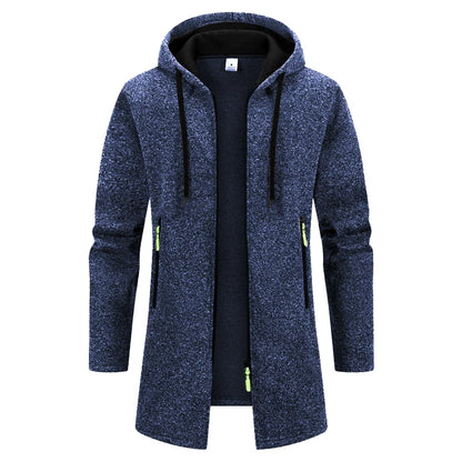 Autumn Men's Long Sweater Sweatshirts Casual Hooded Cardigans Men Outwear Liner Thicker Warm Hoodies Oversize Winter Top Jacket