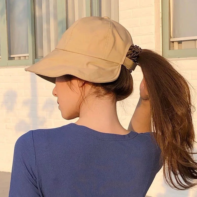 Korean Version Dome Sunshade Fisherman Hat Women's Summer Sunshade Hat Velcro Large Brim Basin Hat