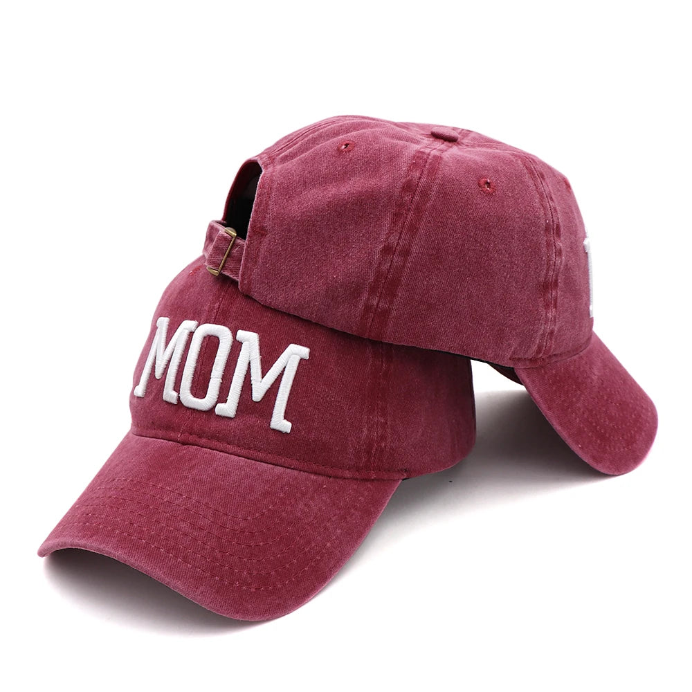 KOEP MOM And DAD Baseball Cap Fishing Caps Men Outdoor Women Washed And Worn Pregnancy Announcement Hats 3D Embroidery