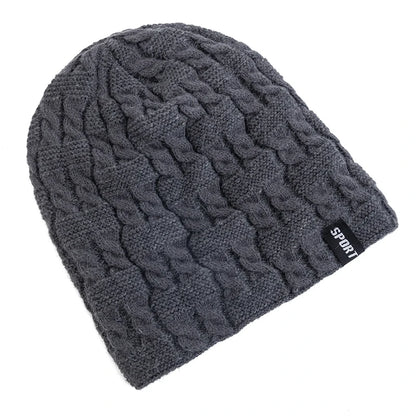 New Women Winter Hats Female Sports Label Casual Beanie Hat Fleece Lined Warm Knitted Hats