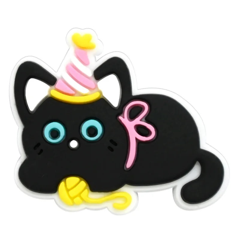 lovely cat series PVC shoe Charms Slippers Buckle combination Fit Wristbands accessories Decoration Bands gift unisex party