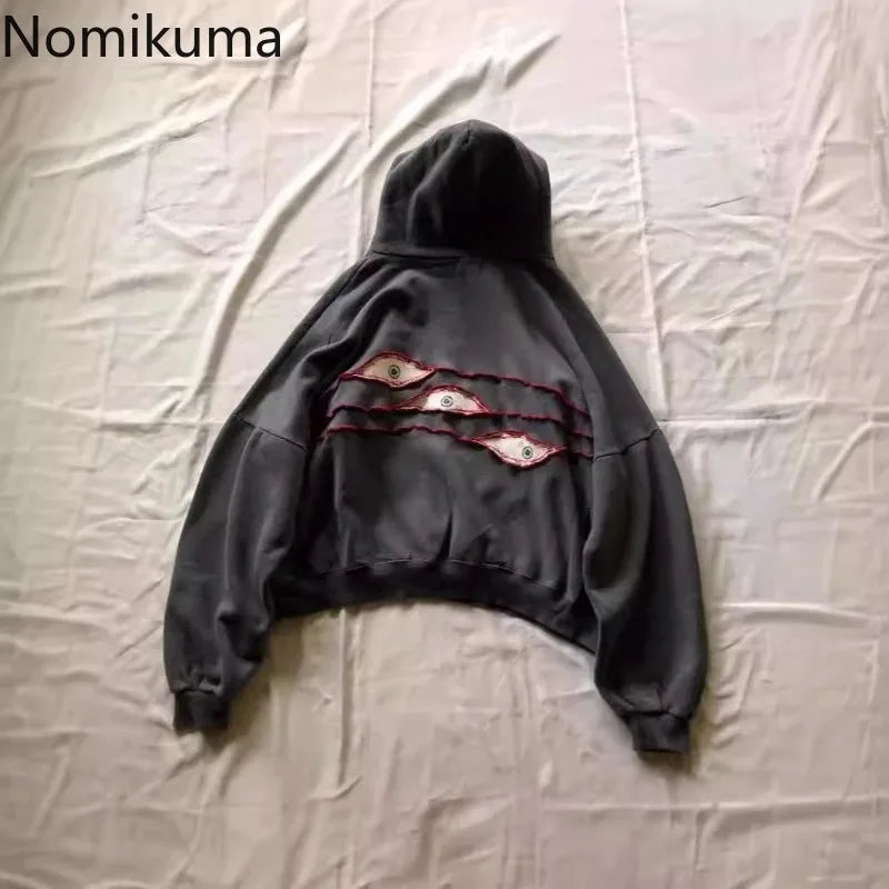 Y2k Tops Women Clothing Streetwear BF Hoodies Harajuku Goth Embroidery Hooded Sweatshirts 2025 Ropa Mujer Casual Fashion Hoodie