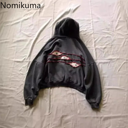 Y2k Tops Women Clothing Streetwear BF Hoodies Harajuku Goth Embroidery Hooded Sweatshirts 2025 Ropa Mujer Casual Fashion Hoodie