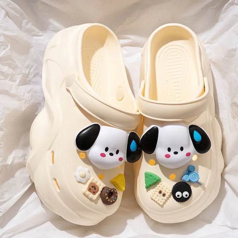 Women DIY Cute Animal button Decor Clogs Fashion Summer Spring Autumn Beach Sandals Cave Hole Female Garden Shoes Students Girls