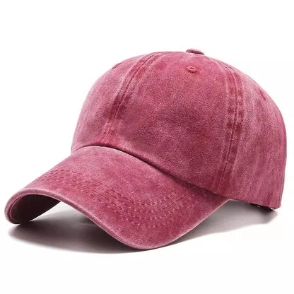 Baseball cap, women's artistic retro outdoor Japanese soft top, summer distressed men's washed cotton duckbill cap