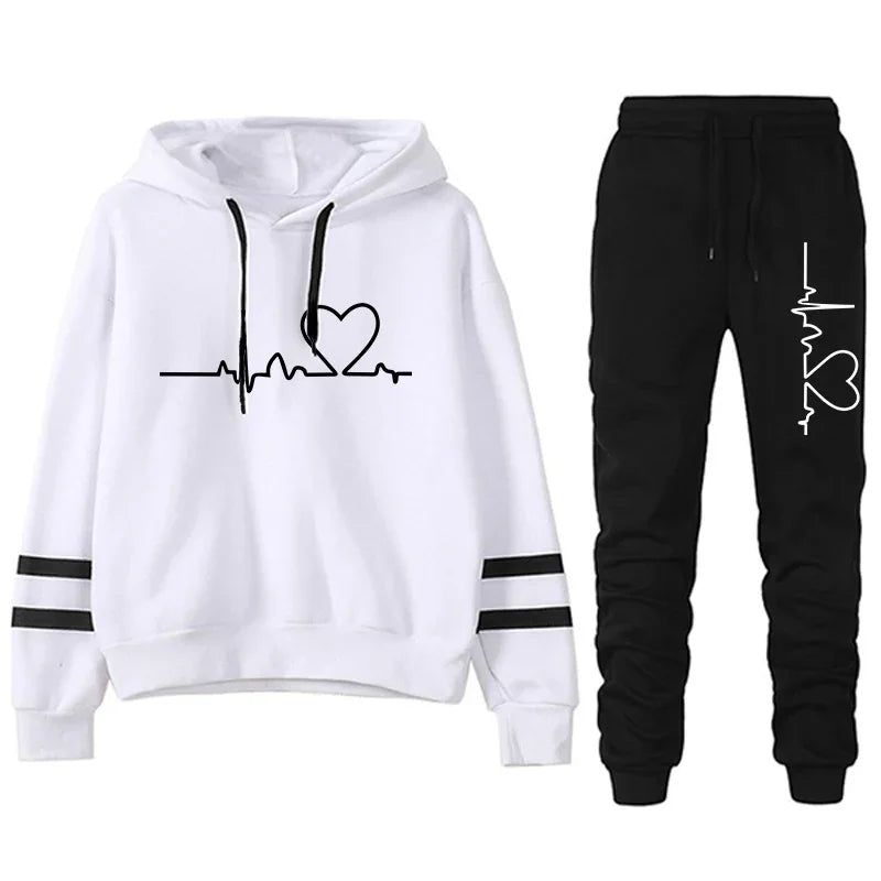 Womens Tracksuit Casual Stripe Versatile Sweatshirt Black Sweatpants Loose Print High Quality Outfits Single Piece Hoodies Pants