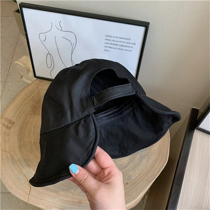 Korean Version Dome Sunshade Fisherman Hat Women's Summer Sunshade Hat Velcro Large Brim Basin Hat