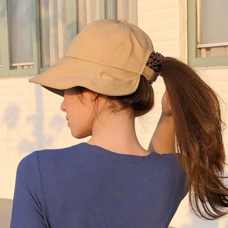 Korean Version Dome Sunshade Fisherman Hat Women's Summer Sunshade Hat Velcro Large Brim Basin Hat