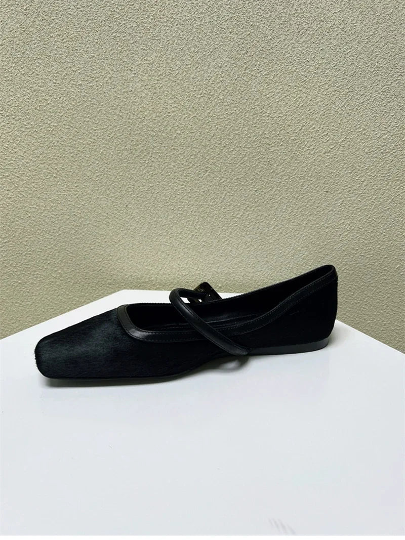 Designer Spring Autumn Women Leopard Shoes Fashion Shallow Buckle Ladies Flats Shoes Square Toe Women's Mary Jane Shoes