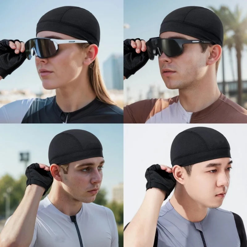 Summer Thin Breathable Mesh Skull Beanie Cap Sweat Absorbent Sport Cap Under Helmet Liner Moisture Wicking Quick Dry Cycling Hat