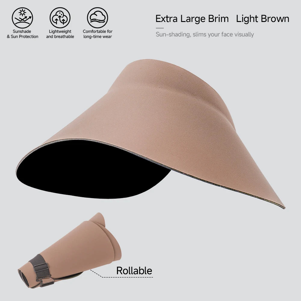 Women's Sun Top Hat with UV Protection, Seamless One-Piece Visor, Wide Brim for Full Shade, Hollow Top Sun Cap