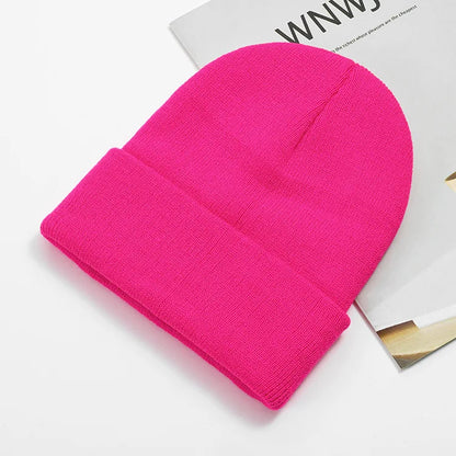 Acrylic Beanie Cap for Adult Winter Women Men Plain Skullies Beanie Hats Custom Logo Knitted Hats SKullies Skullcap