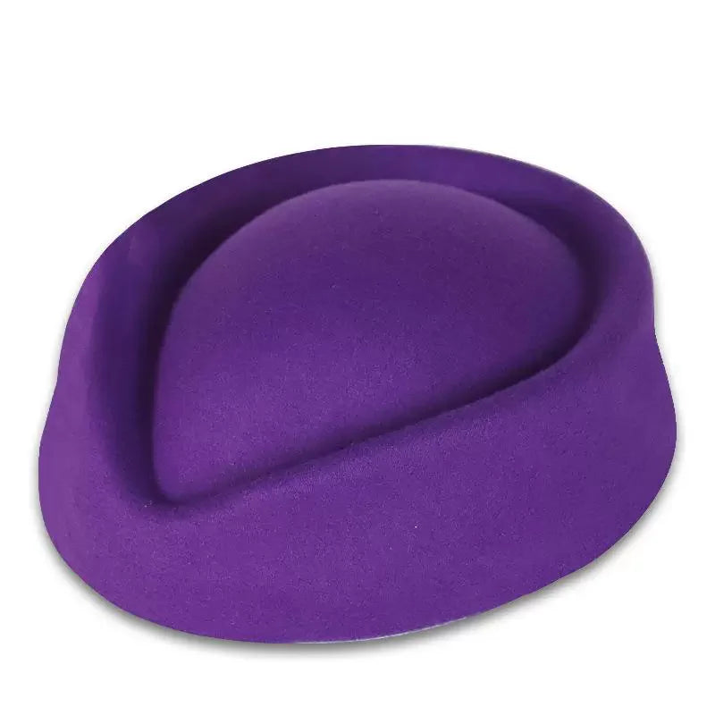 Hepburn Style Black Flat Top Berets Hat Women's French High-end Aviation Stewardess Hat Retro Republic of China Beret