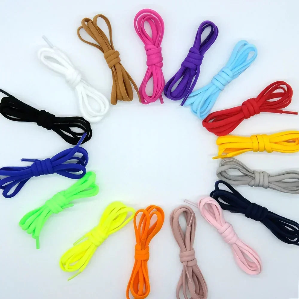 1Pair No tie ShoelacesSemicircle New Elastic Shoe Laces For Kids and Adult Sneakers Shoelace Quick Lazy Laces Color Shoestrings