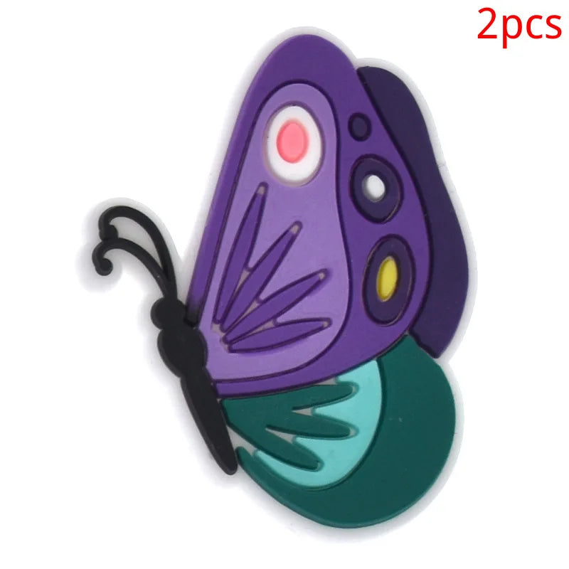 PVC Butterfly Flower Big Size Beach Bag Buckle Charms Decorations Accessories for Bog Totes Bag Woman DIY Gift Travel Pendant