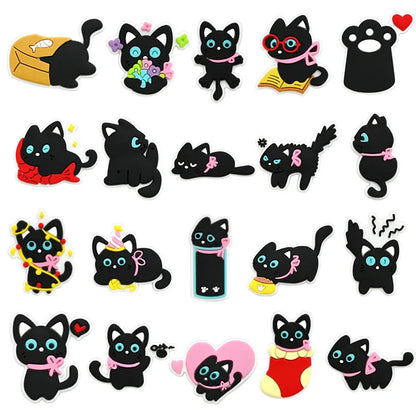lovely cat series PVC shoe Charms Slippers Buckle combination Fit Wristbands accessories Decoration Bands gift unisex party