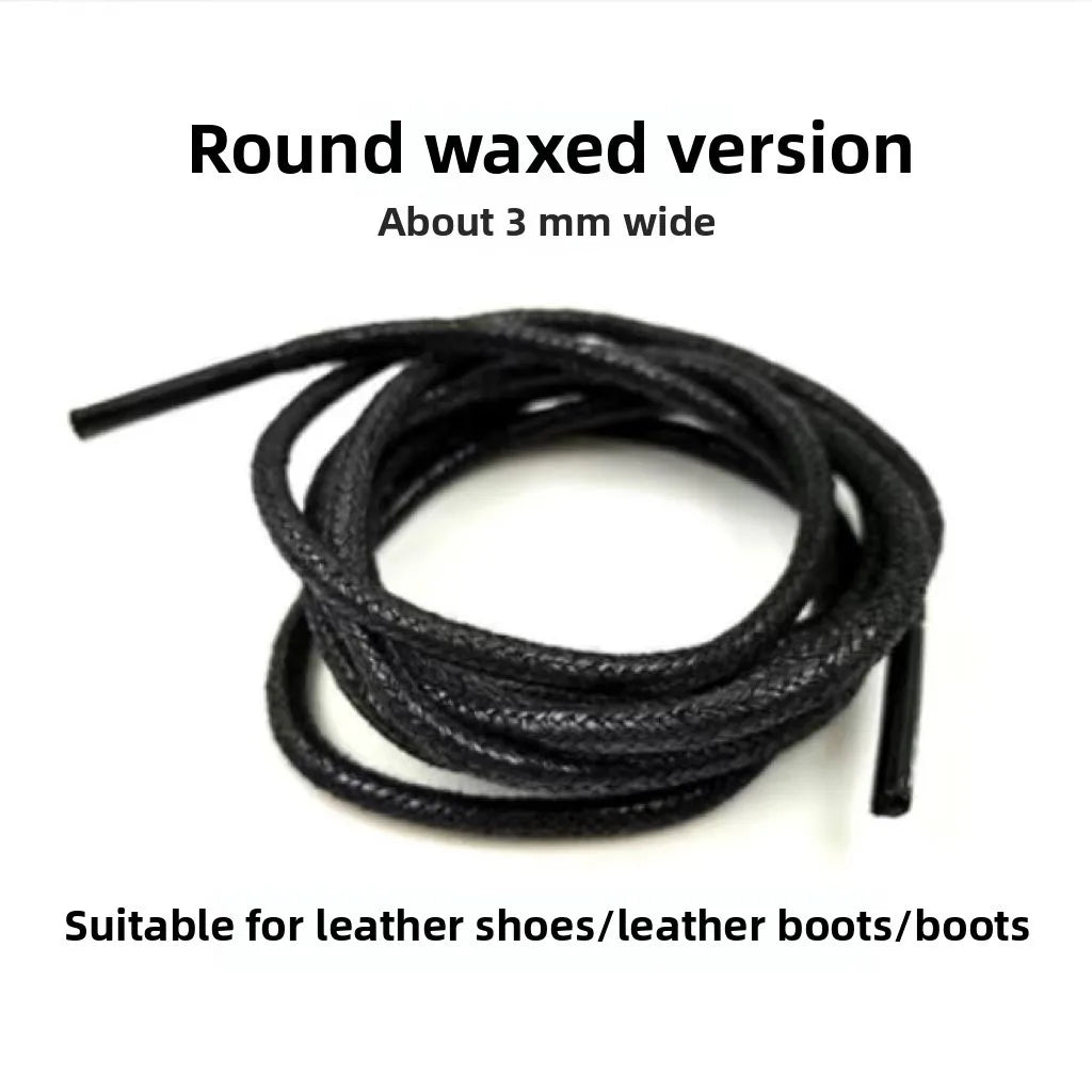 Black Shoelace round Flat Sports Men's and Women's Shoelace Leather Shoes Canvas Shoes and Boots Versatile Universal Shoelace
