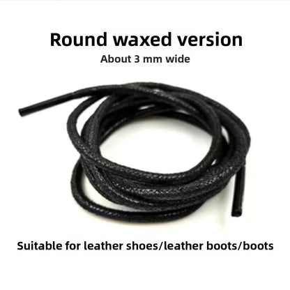 Black Shoelace round Flat Sports Men's and Women's Shoelace Leather Shoes Canvas Shoes and Boots Versatile Universal Shoelace
