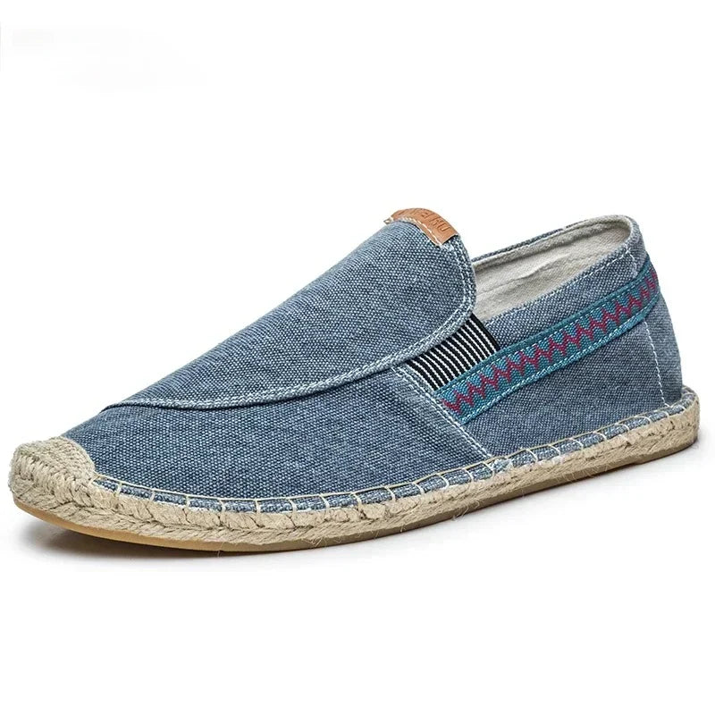 Mens Casual Vintage Loafers Flat Hemp Bottom Fishermen Shoes Driving Soft Shoes Holiday Beach Sailing Bohemian Autumn Size 38-45