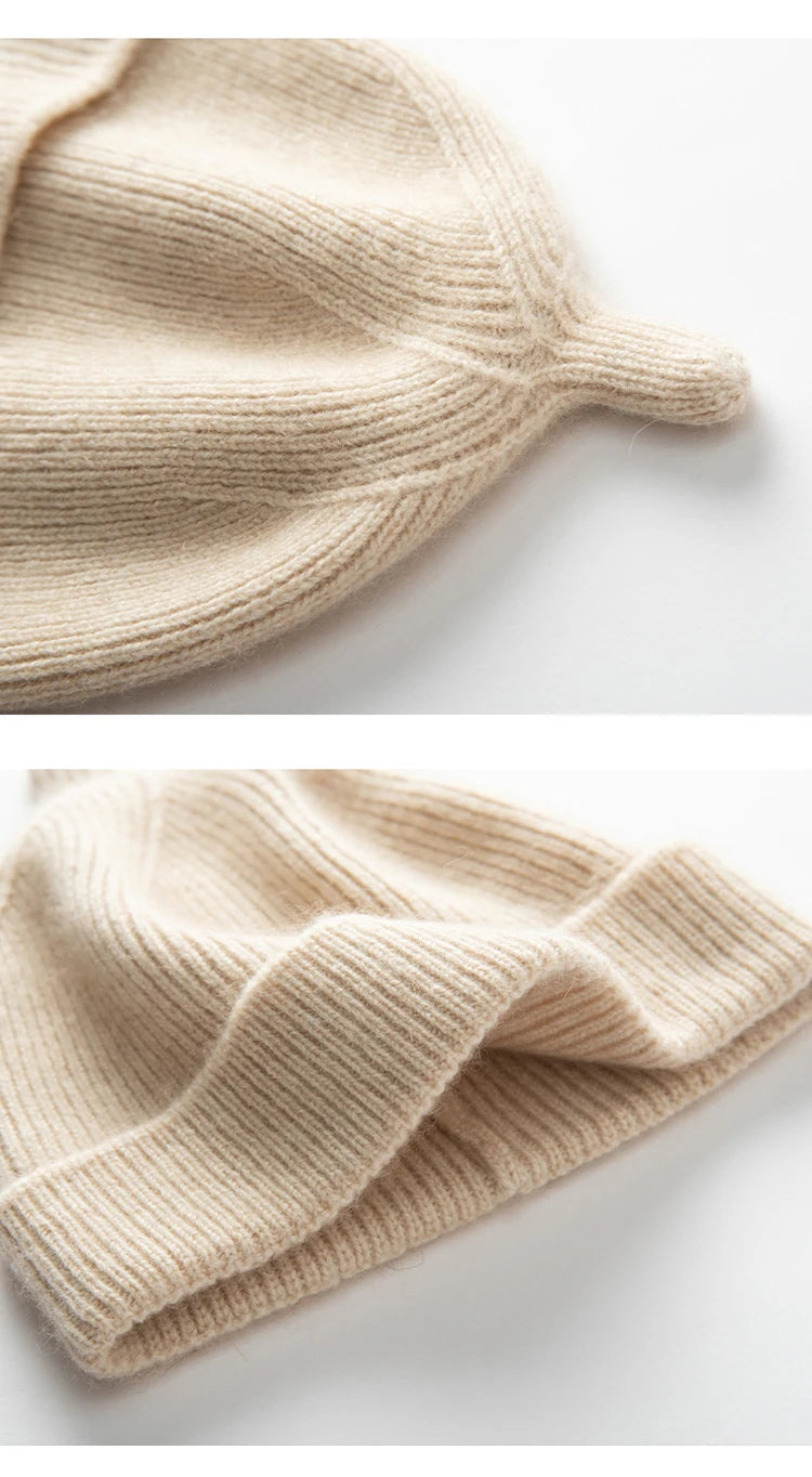 Keep Warm Winter Hat for Children Unisex Knit Cap Kids 100% Cashmere Skullies Hats for Boys Bonnet Girls Caps Accessories