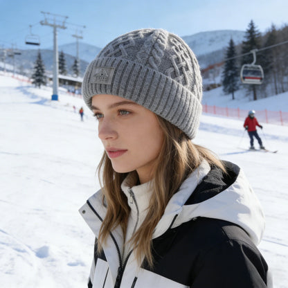 New Style Unisex Keep Warm Winter Hat Plush Fur Lined Stylish Warm Cap Beanie Hat For Men Women Outdoor Ski Sports Knitted Hat
