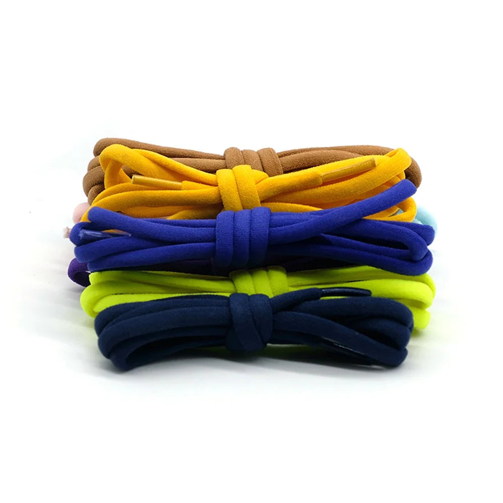 Leisure Sneakers Laces No Tie Shoelaces Elastic Quick Flat Shoelace Kids and Adult Lazy Laces Metal Lock Semicircle Shoelaces
