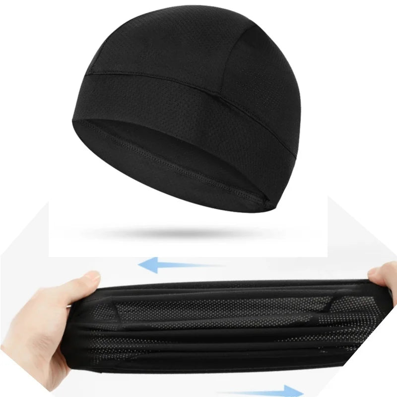 Summer Thin Breathable Mesh Skull Beanie Cap Sweat Absorbent Sport Cap Under Helmet Liner Moisture Wicking Quick Dry Cycling Hat