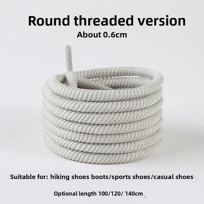 Light Gray Shoelaces Sports Shoes Wear-resistant Rope Men's Round Style Women's Flat Shoelaces Rope Casual Flat Round Sneakers