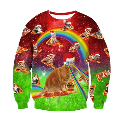 Fashion Ugly Christmas Sweater Men Women 3d Printing Funny Xmas Sweatshirt Crewneck Long Sleeve Pullover Oversized Hoodies