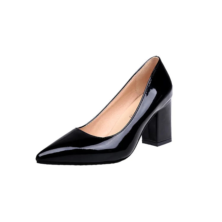 Autumn Shoes Woman Pumps Low Thick Heels Comfortable Women Work Shoes Flock Round Toe Casual Ladies Shoe sapato feminino WSH3183