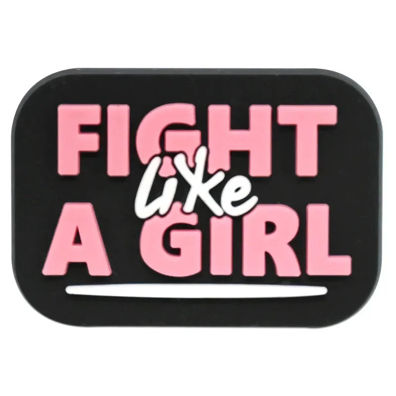 Cute Pink Power Shoe Charms Decoration for Crocs Pin Accessories Charms Bracelet Wristband DIY Shoe Women Party Gifts
