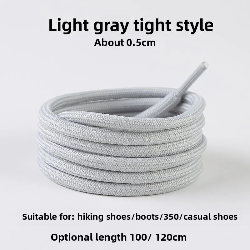 Light Gray Shoelaces Sports Shoes Wear-resistant Rope Men's Round Style Women's Flat Shoelaces Rope Casual Flat Round Sneakers